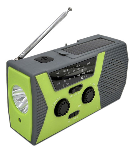 Radio De Manivela Solar De Emergencia Am/fm Noaa Sos Alarm P