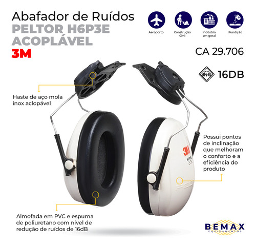Kit Abafador Concha Haste Acop H6p3e 3m Ca 29706 Cor Bege