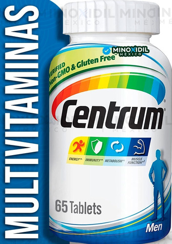 Centrum Multivitiamínico Para Hombre 65 Tabletas Sabor Sin Sabor