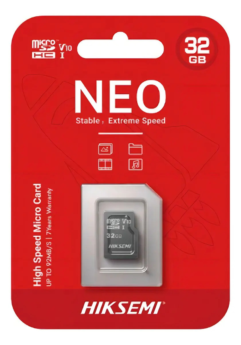 Cartão de Memória MicroSD 32GB Hiksemi Neo Classe 10 92MB/s