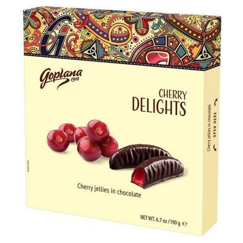 Chocolate Goplana Cherry Delights 190g - Importado Polônia