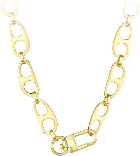 Punk Big Mariner Link Chain Necklace 18k Chapado En  Ac...