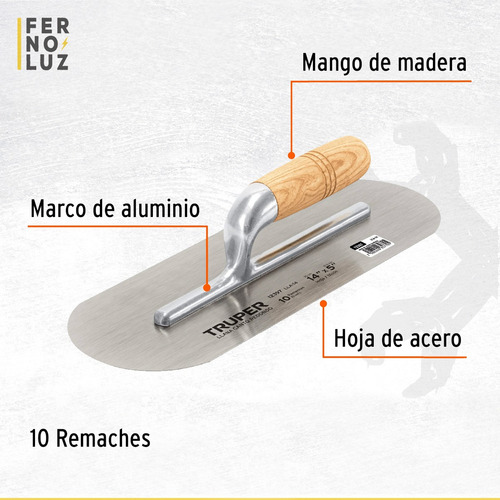 Llana Canto Redondo 35 X 13 Mm Con Mango De Madera 14 PuLG