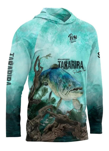 Remera Pesca Payo Proteccion Uv Tararira Predator Capucha