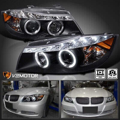 Black Fits 2006-2008 Bmw E90 323i 335i 3 Series Led Stri Kg1