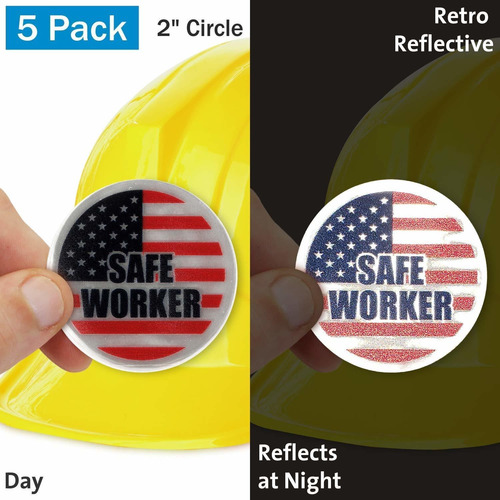 Smartsign Safe Worker  Pack 5 Etiqueta Para Duro Circulo