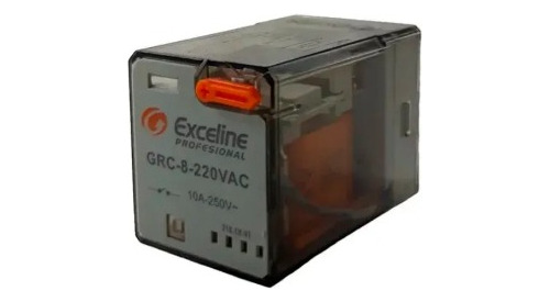 Rele Auxiliar 8p 10a 250v 24vdc Exceline