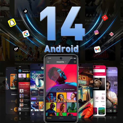Teléfono Octa-core 10gb + 128gb 6.56 Pulgadas Android 14.0 Dual Sim Batería 6500mah 21mp Camara Smartphone Celular