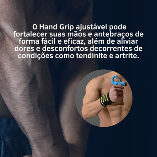 Hand Grip Com Mola Ajustável Fisioterapia 10kg A 40kg
