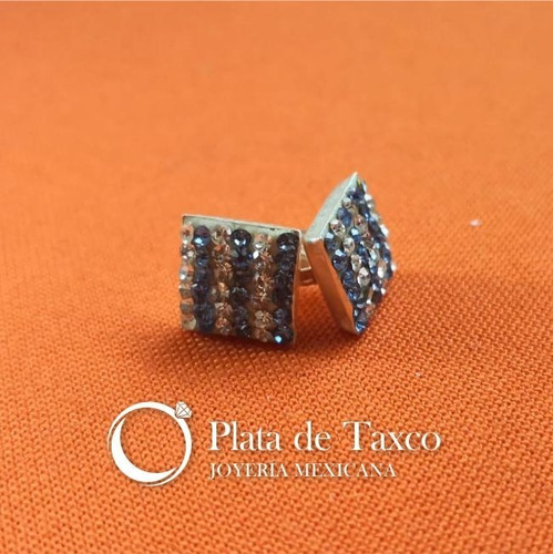 Imagen 1 de 1 de Aretes De Plata Con Cristales | Plata De Taxco