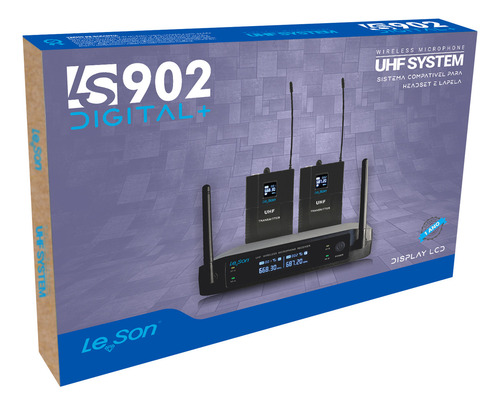 Microfone Sem Fio Duplo Lapela Digtal Le Son Ls902 Ml100 Pr