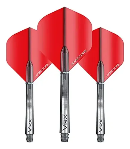 Plumas Dardos Extra Gruesas Hardcore XT - 12 Plumas (4 Juegos), Forma Estándar, Grosor 100 Micras, Diseño Negro Estampado
