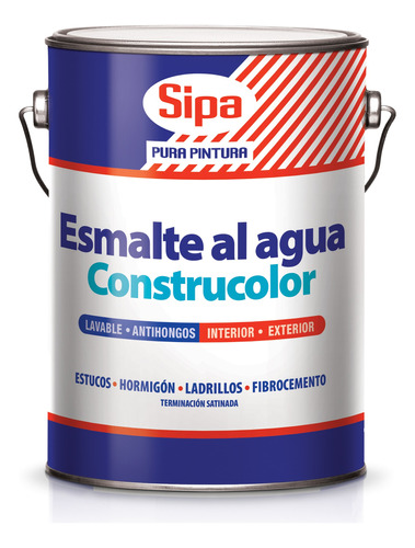 Esmalte Al Agua Construcolor Sipa 1 Galón Colores