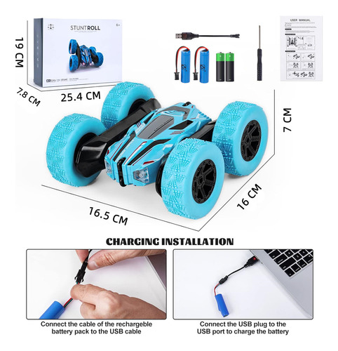 Carro De Control Remoto Deriva Rotación De 360 Grados Con Música Y Luz Color Azul ZL-928-7 CNZLING