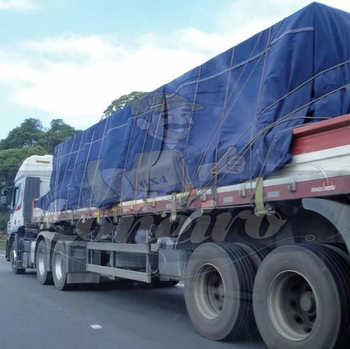 Imagem 3 de 9 de Lona Azul Premium 10x5 M Encerado Argolas Ripstop Caminhão