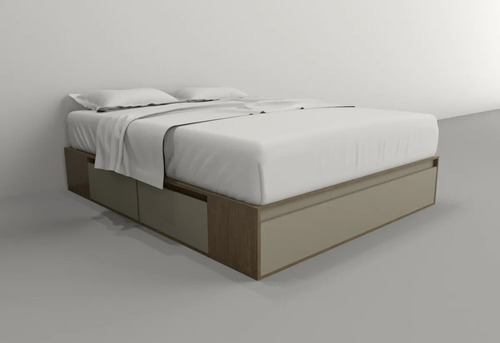 Imagen 5 de 7 de Cama Box Sommier Con Cajonera 200x160 Nevado/gris 6443