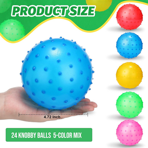Jerify 24 Piezas Bolas Knobby Ball Ball Ball Ball Juguete Gr