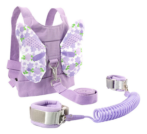 Cinturón de seguridad para niños, mochila, pulsera antipérdida de color violeta