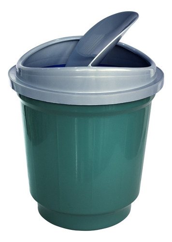 Papelera Basurero Cesto De Basura Tapa Vaiven 20lts Plastico Color Verde