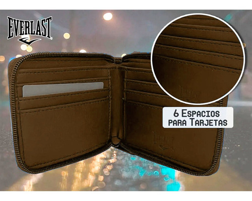 Billetera Hombre Con Cierre Moda Everlast Cuero Pu Urbana