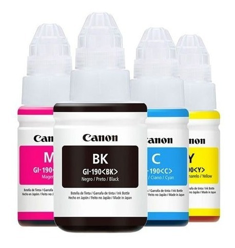 Botellas Tinta Original Canon Gi-190 X 2 (set De 4 Colores)