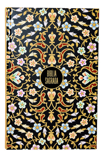 Livro Bíblia Sagrada Nvi 1ª Edição Capa Dura Flores Douradas 2020 Português Editora Thomas Nelson Brasil