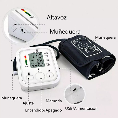 Medidor digital de presión arterial para brazos