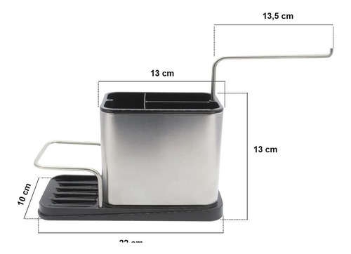 Imagen 3 de 5 de Organizador Bacha Cocina Acero Inoxidable C/ Drenaje Palermo