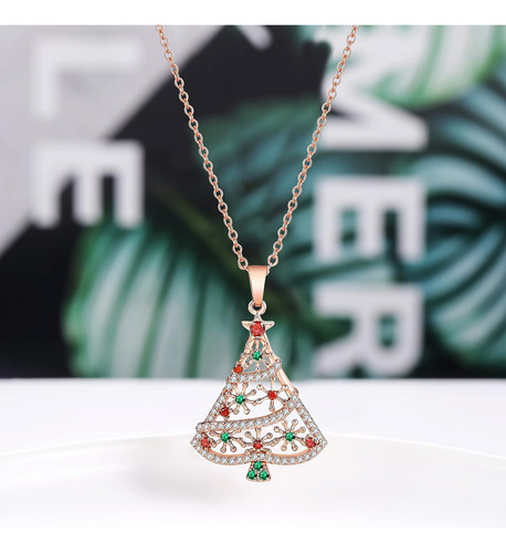 Colar Com Pingente De Árvore De Natal Jiangyue Para Mulheres