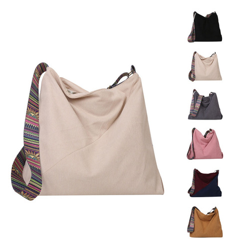 -bolso De Compras Grande For Mujer, Bolso De Hombro De Pana