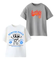Comprar Pack X2 Remeras Niños Estampadas Algodón Talles 4 Al 16
