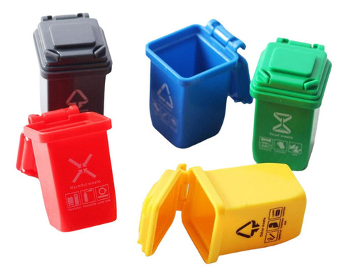 Mini Cubo De Basura De Plástico De 5 Uds. Con Tapas
