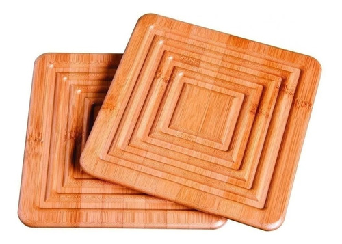 Imagem 2 de 5 de Apoio Para Panela Bamboo C/ Pé De Silicone - 2 Peças - Mor