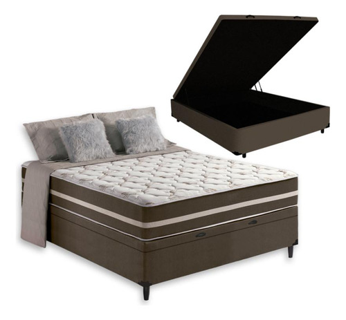 Box Baú Com Colchão De Molas Classic - Casal 138 Cm