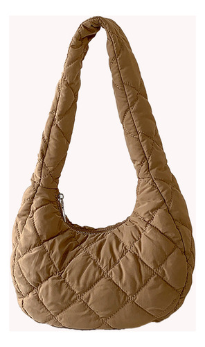Bolsa Acolchada Casual Con Forma De Media Luna Para Mujer, P