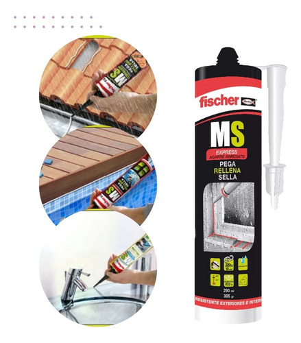 Sellador Adhesivo Poliuretano Fischer Ms Expres 290ml Blanco