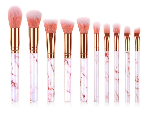 Imagen 3 de 9 de Set 10 Pinceles Brochas Maquillaje Profesional Con Estuche ®