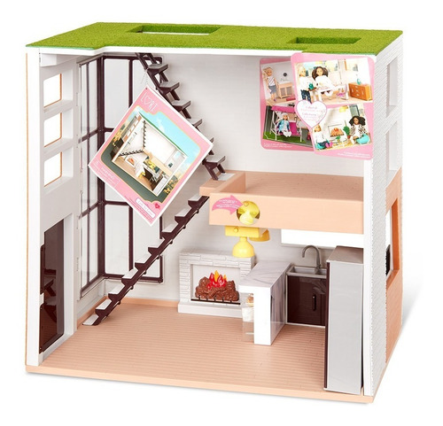 Imagen 1 de 7 de Lori Casa De Muñecas 2 Pisos Con Accesorios Y Luces 37014 Ed