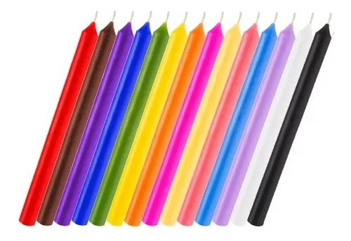 Velas Largas Lisas X 10 Unidades Colores - Iluminarte