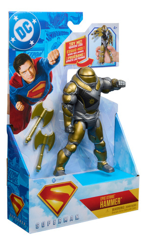 DC Comics, SUPERMAN, Linterna Verde, figura de acción Epic Strike, 15 cm, estilo como el de la película, incluye 2 accesorios, juguetes para niños y niñas a partir de 4 años