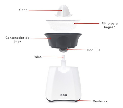 Rca Exprimidor De Cítricos Eléctrico Rc-8004 Blanco/gris