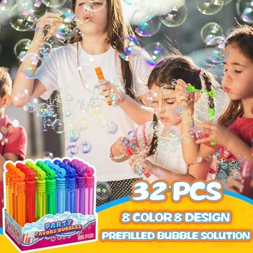 32 Piezas De Burbujas De Neón Para Niños (8 Colores), Mini V