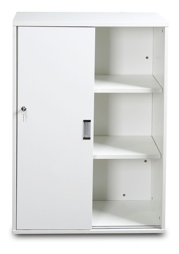 Armario 2 Puertas Corredizas Blanco Guardado Oficina Blanco