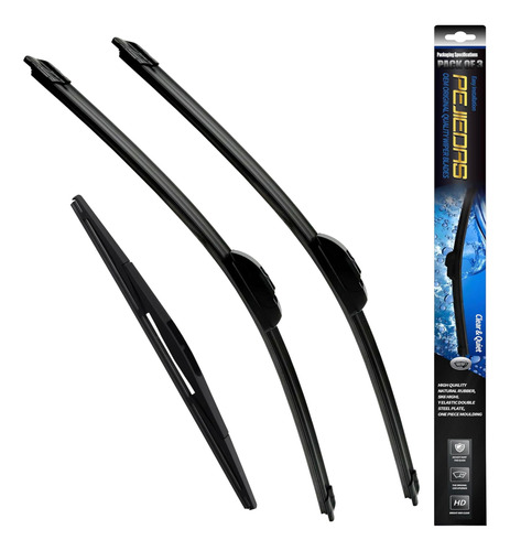 Pejiedas 3 X Blades De Limpiaparabrisas Oem, Limaduras De De
