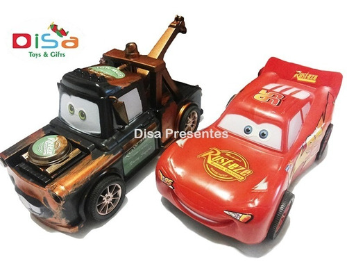 Kit Relâmpago Mcqueen + Mater 22cm Fricção Ricos Em Detalhes