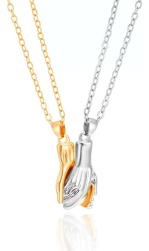 Collar De Pareja Con Colgante De Manos Magnéticas Aleación Color A Escoger