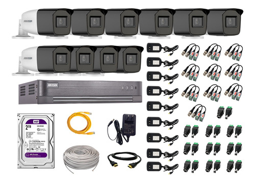 Cámaras Seguridad Exterior Vfir Kit 10 Hikvision Full Hd 2tb