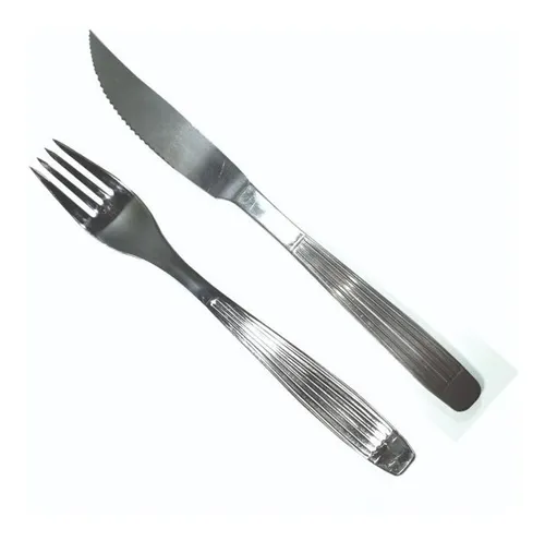 comprar Set X100 Cubiertos Tenedor Cuchillo Carne Acero Inoxidable