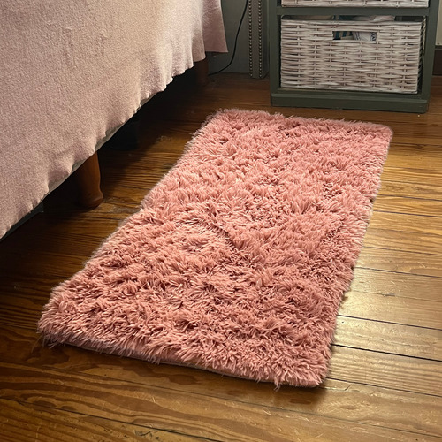 Alfombra Peluda 100x45 Cm Nórdica Pelo Largo Antideslizante 1 M 45 Cm Nórdico Rosa