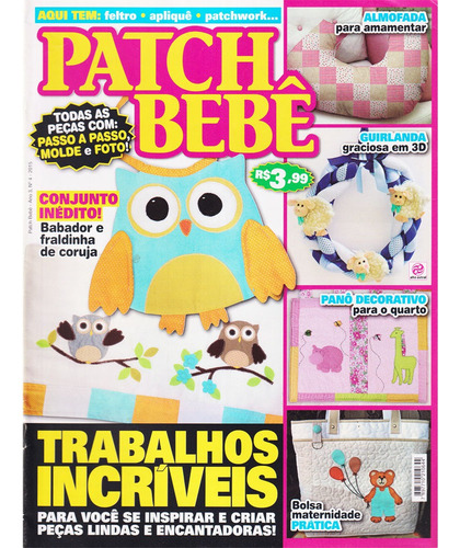3 Revistas Artesanato Infantil Bebe Patchwork Patch Aplique